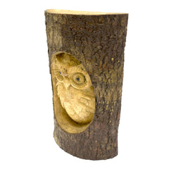 Timber-Treasure Owl in Log Carving